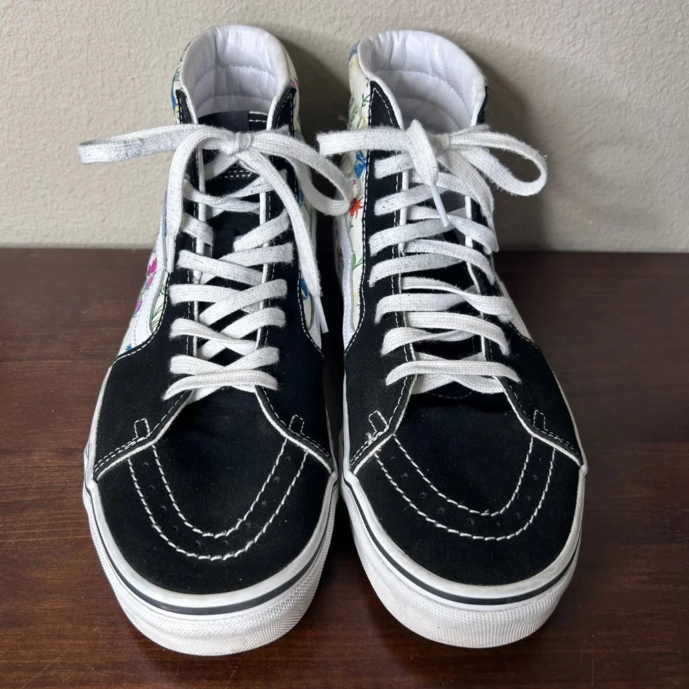 Vans Sneakers Men 11 Women 12.5‎ Sk8 Hi Butterfly Floral Marshmallow High Top